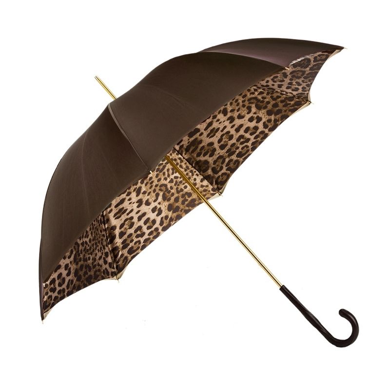 PASOTTI Ombrello Da Donna Animal Marrone Interno Leopardato  189*30*90115/5*Z16