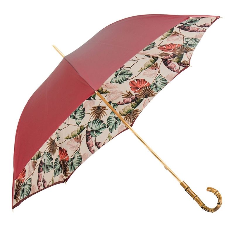 PASOTTI Ombrello Da Donna Flower Bordeaux Interno Tropicale  189*SERGE/17*9F228/6*Z20