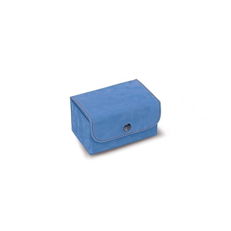 SCATOLA DEL TEMPO Portaorologi Da Viaggio 1 Posto Nabuk Azzurro Polvere Edizione Astrua  