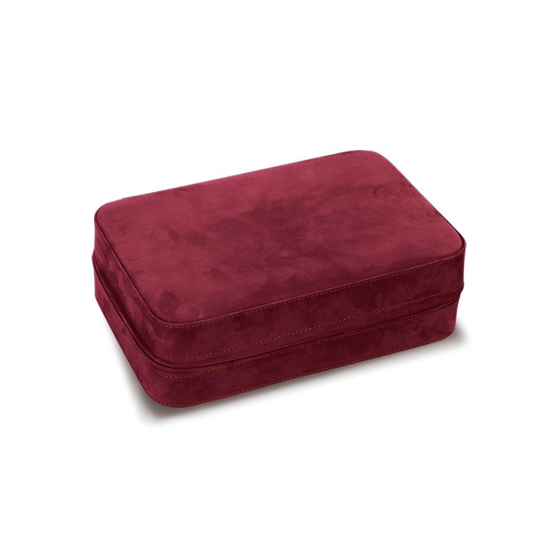 SCATOLA DEL TEMPO Portaorologi Da Viaggio 6 Posti Nabuk Bordeaux Edizione Astrua  