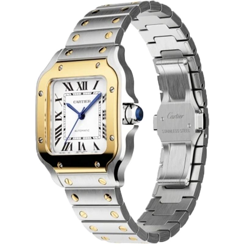 CARTIER Santos De Cartier Modello Medio, Oro Giallo e Acciaio 35,1  MM W2SA0016