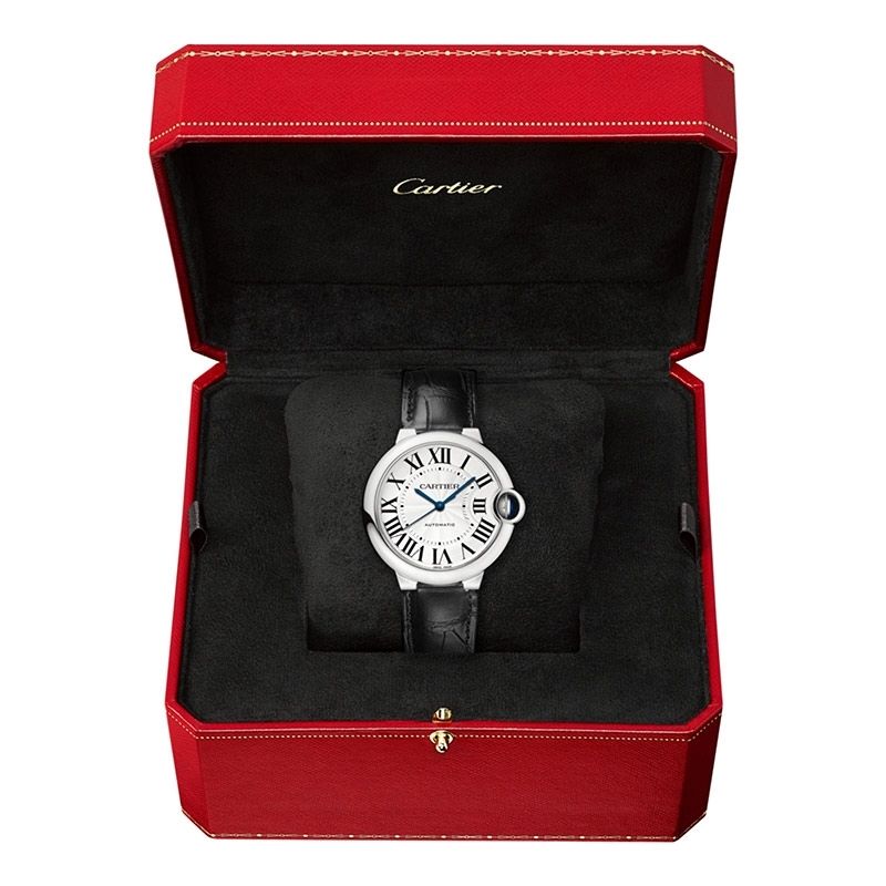 CARTIER Ballon Bleu De Cartier, Acciaio, Pelle 36 MM WSBB0028