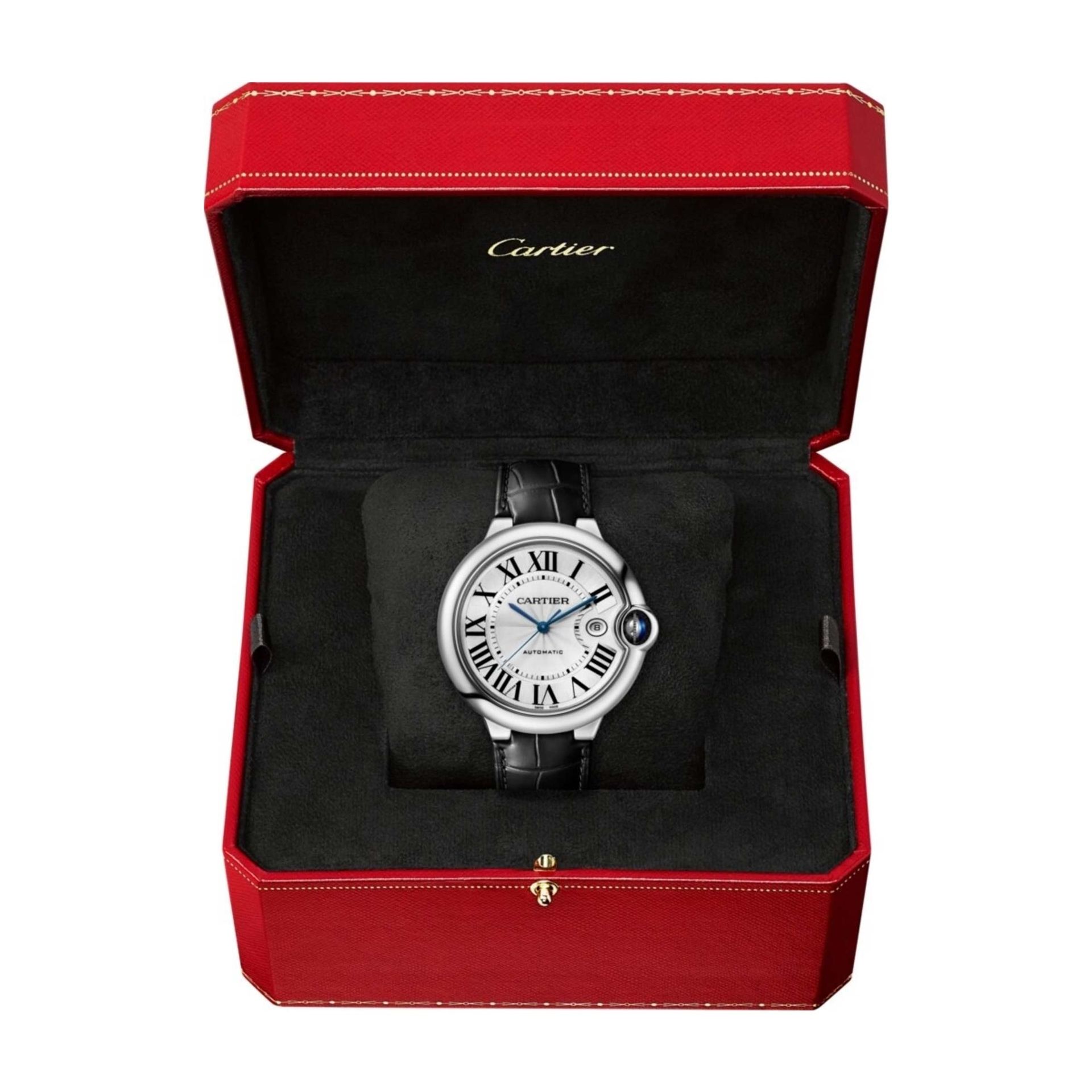 CARTIER Ballon Bleu De Cartier, Acciaio, Pelle 42 MM WSBB0026