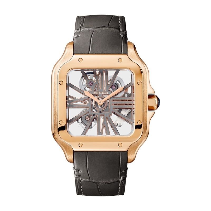 CARTIER Santos De Cartier Scheletrato Modello Grande, Oro Rosa 39,7 MM WHSA0016