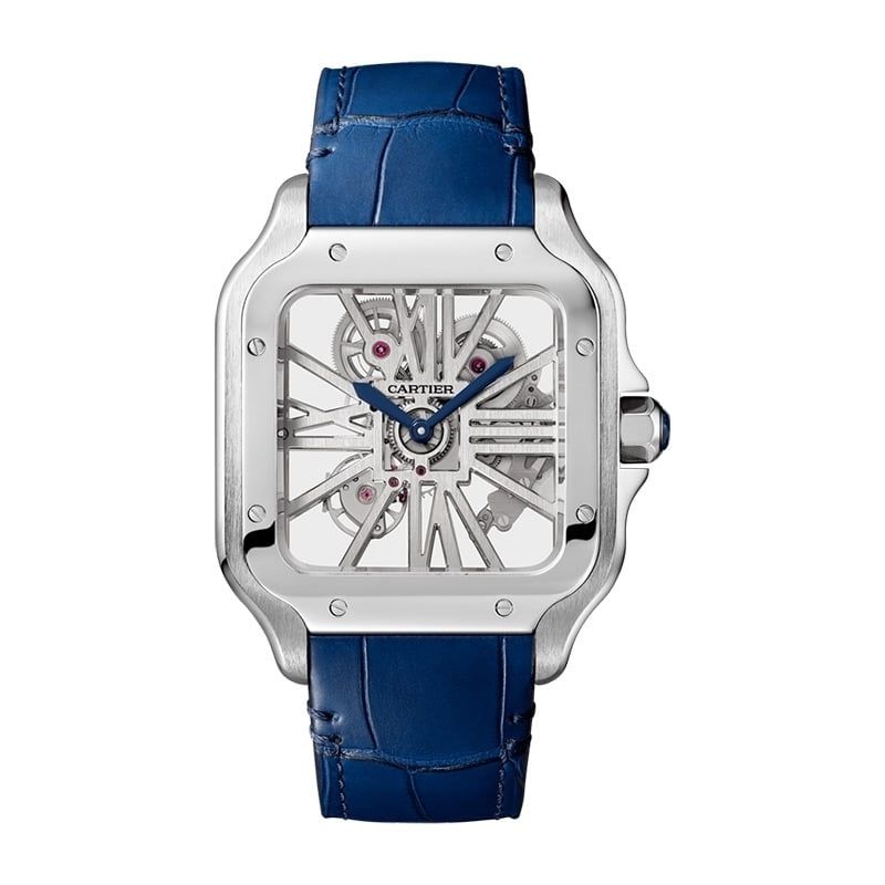 CARTIER Santos De Cartier Scheletrato Modello Grande, Acciaio 39.8 MM WHSA0015