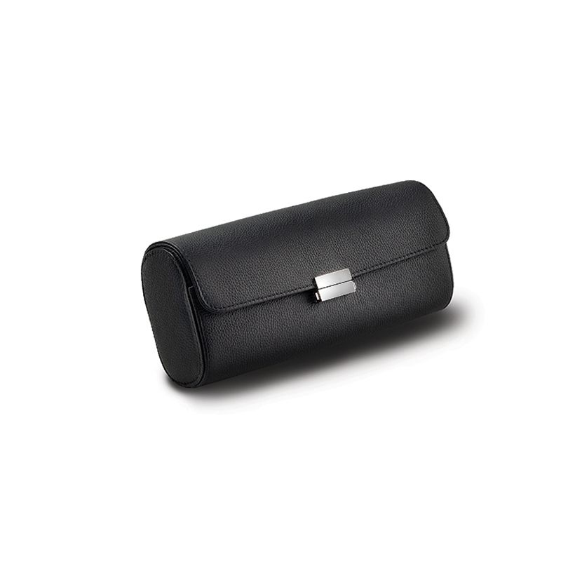 SCATOLA DEL TEMPO Pochette Da Viaggio Pelle Grana Dollaro Nero  