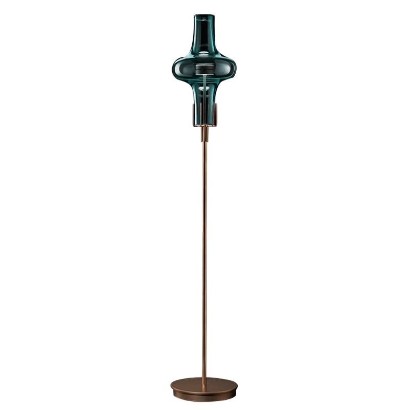 SALVIATI Lampada Da Terra Ferai - Cesendeo Verde Pavone Trasparente H 170 CM / Ø 30 CM SV008VP00LU/LR