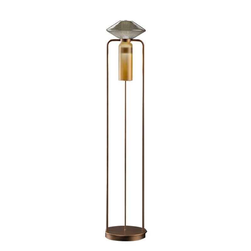 SALVIATI Lampada Da Terra Ferai - Codega Grigio Acciaio / Ambra Satinato 30 x 30 x 150 CM SV009GAAMSU/LR