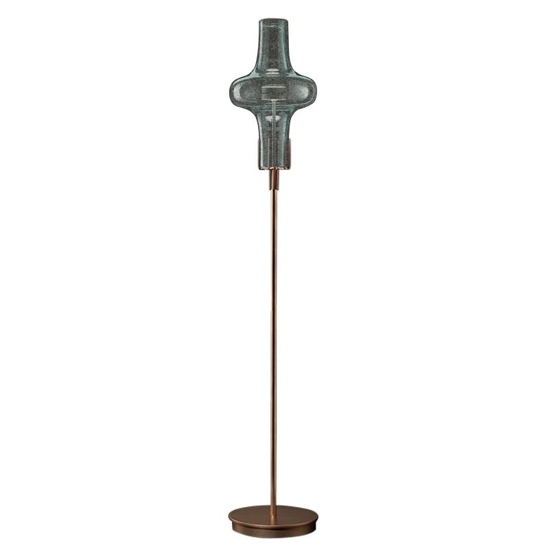 SALVIATI Lampada Da Terra Ferai - Cesendeo Verde Pavone Trasparente Pulegoso H 170 CM / Ø 30 CM SV008VP00PU/LR