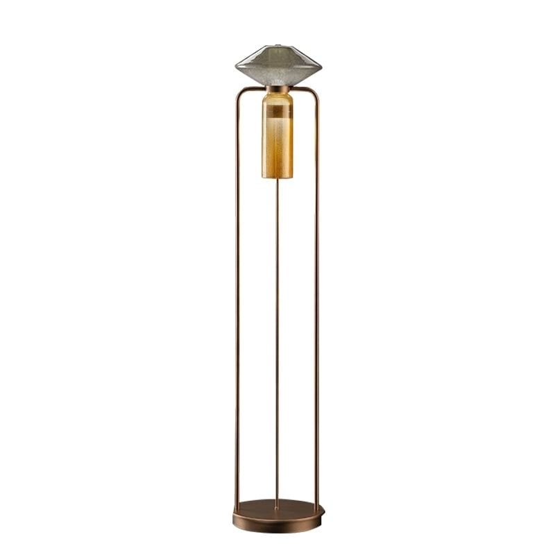 SALVIATI Lampada Da Terra Ferai - Codega Grigio Kaiser / Ambra Trasparente Pulegoso H 150 CM / Ø 30 CM SV009GKAMPU/LR