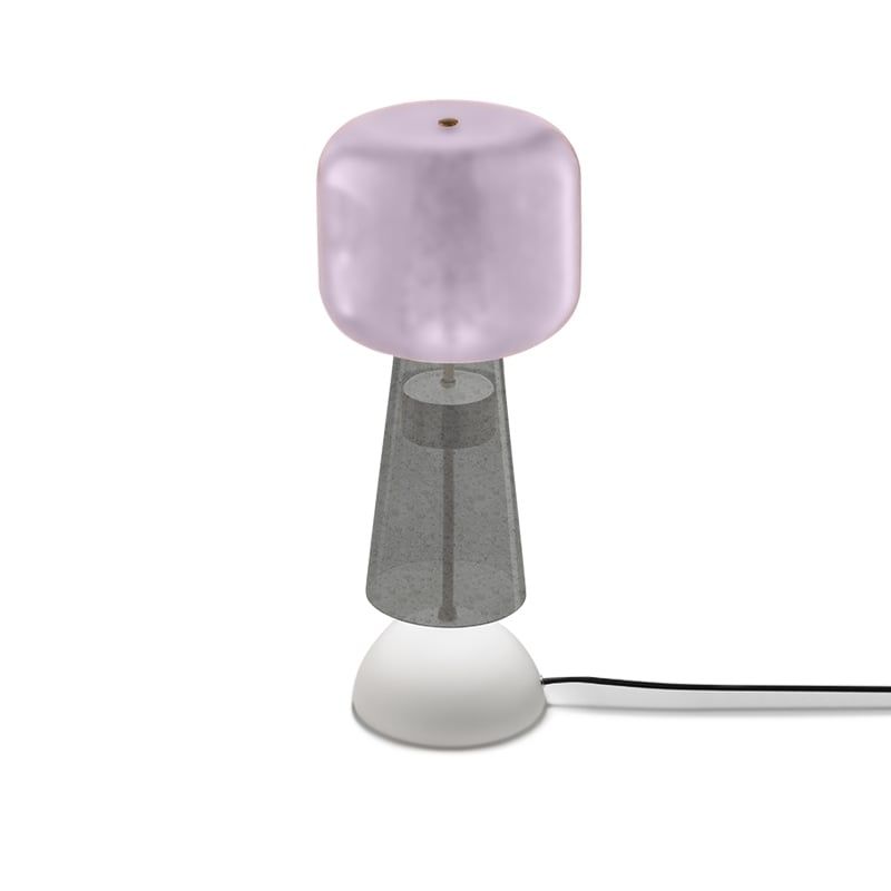 SALVIATI Lampada Da Tavolo Ferai - Bollegheri Rosa Satinato/Grigio Acciaio Pulegoso H 58 CM / Ø 36 CM SV010ROGASP/LT