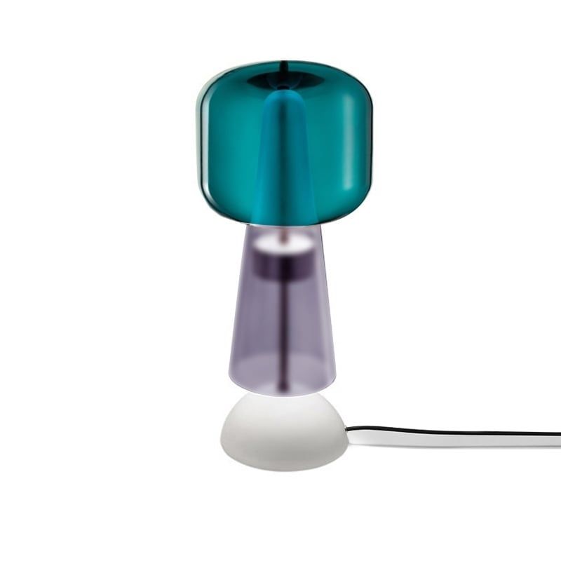 SALVIATI Lampada Da Tavolo Ferai - Bollegheri Verde Pavone/Ametista Satinato H 58 CM / Ø 36 CM SV010VPATSU/LT