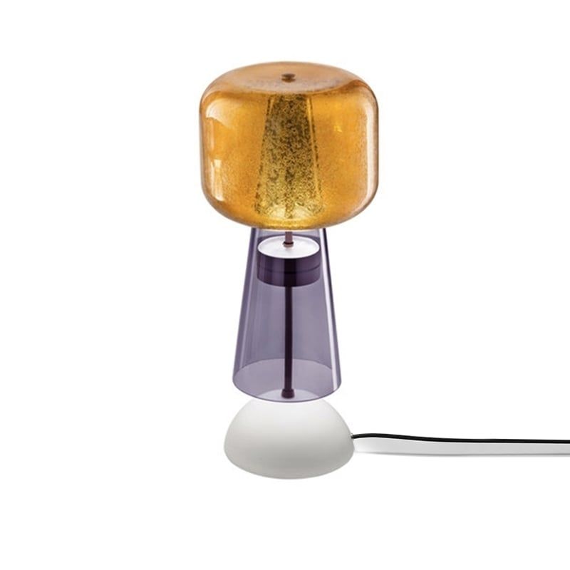 SALVIATI Lampada Da Tavolo Ferai - Bollegheri Ametista Lucido/Ambra Pulegoso Lucido H 58 CM / Ø 36 CM SV010-ATAMPU/LT