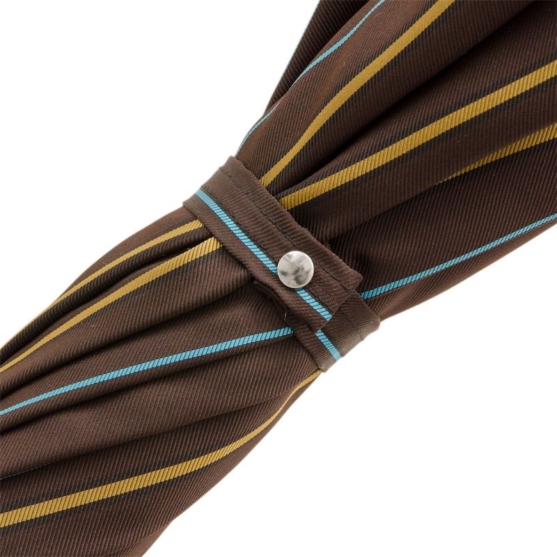 PASOTTI Ombrello Da Uomo Su Misura Multi Righe Marroni/Senape/Turchese  142*BRUCE/7**2