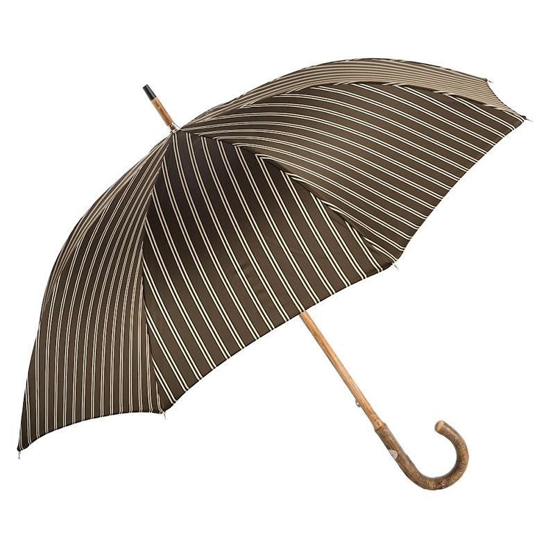 PASOTTI Ombrello Da Uomo Su Misura Multi Righe Marrone/Beige  142*51880/3**1