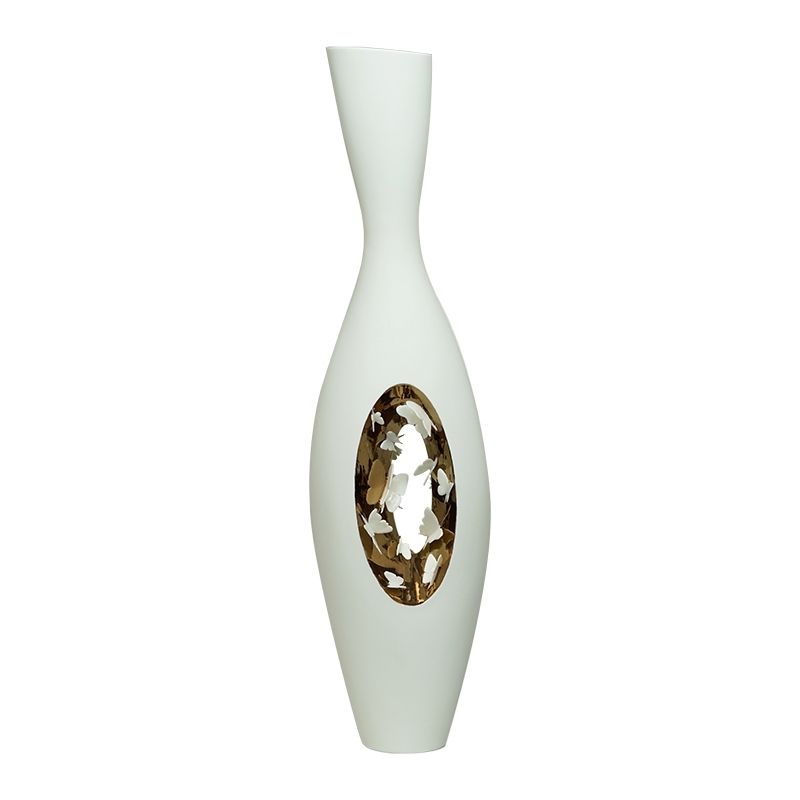 FOS Vaso Ellipsis Falling In Love In Porcellana Decoro Farfalla In Oro Rosa  