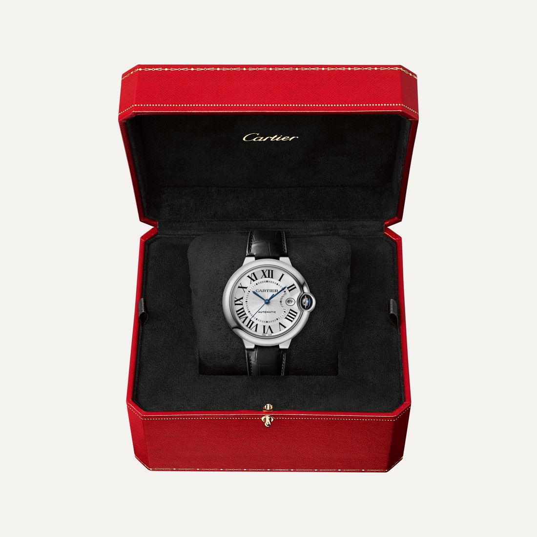 CARTIER Ballon Bleu De Cartier, Acciaio, Pelle 40 MM WSBB0039