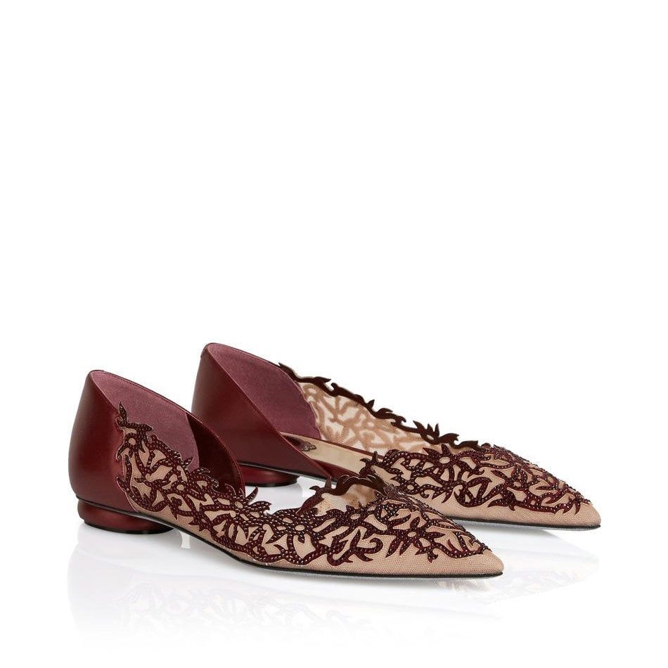RENE CAOVILLA Guendy - Ballerina Bordeaux  C11079-015-TU01X909