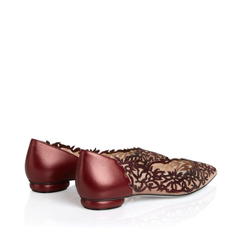 RENE CAOVILLA Guendy - Ballerina Bordeaux  C11079-015-TU01X909
