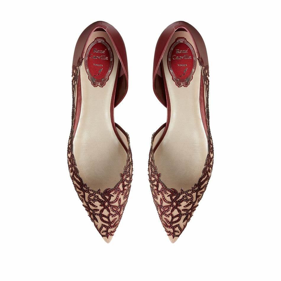 RENE CAOVILLA Guendy - Ballerina Bordeaux  C11079-015-TU01X909