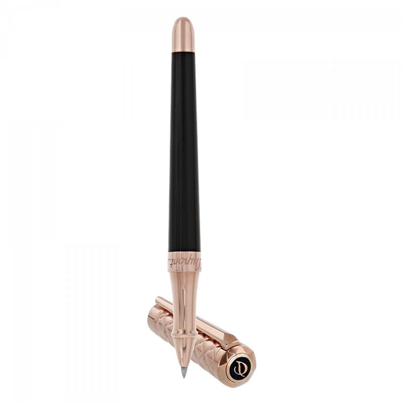 S. T. DUPONT Penna Roller D-Initial Lacca Nero / Oro Rosa  462601