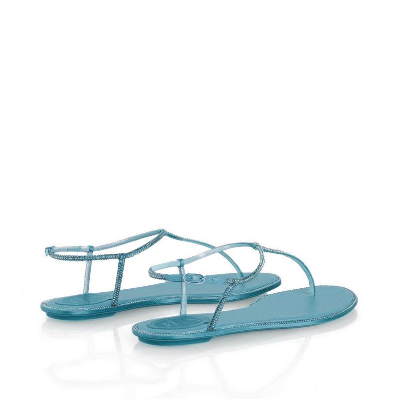 RENE CAOVILLA Diana - Sandali Flat Gioiello Verde Acqua  C10210-010-R001X918