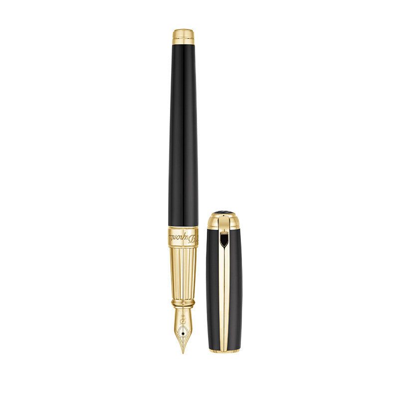 S. T. DUPONT Penna Stilografica Large Line D Lacca Nera / Oro  410101L