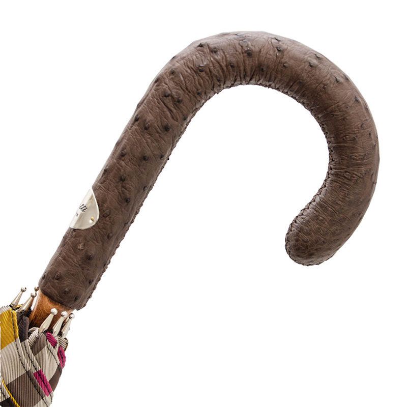 PASOTTI Ombrello Da Uomo Su Misura Motivo Righe Fucsia/Grigio/Giallo/Marrone  142*VENEZUE4**16S