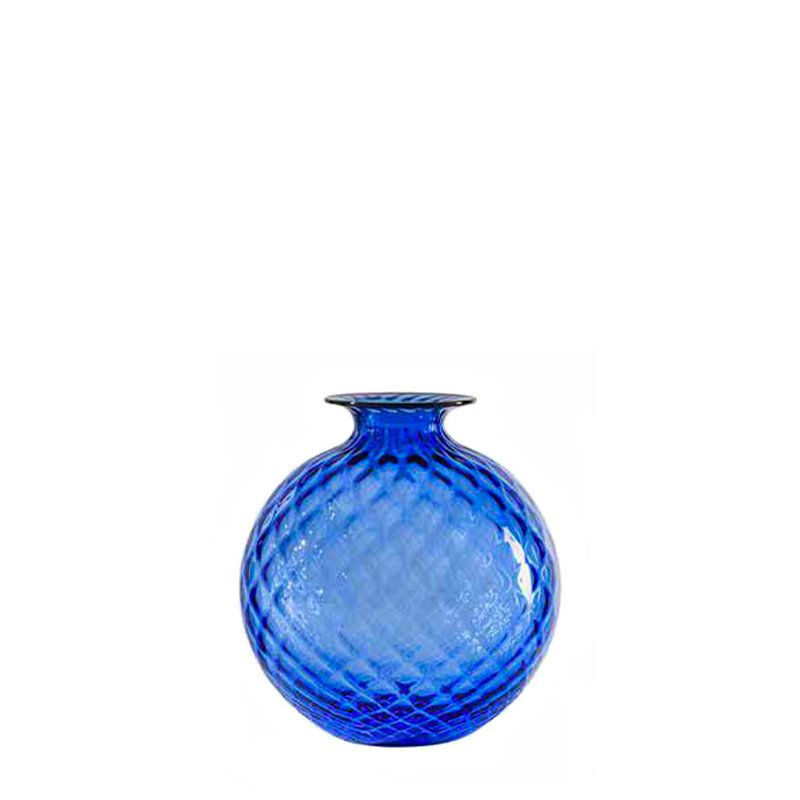 VENINI Vaso Monofiore Balloton Zaffiro/Filo Rosso  11 CM - H 12.5 CM 100.14