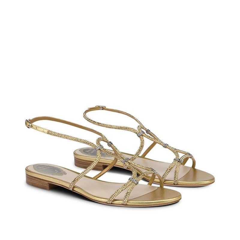 RENE CAOVILLA Clippy - Sandali Flat Oro  C11306-010-R001V184