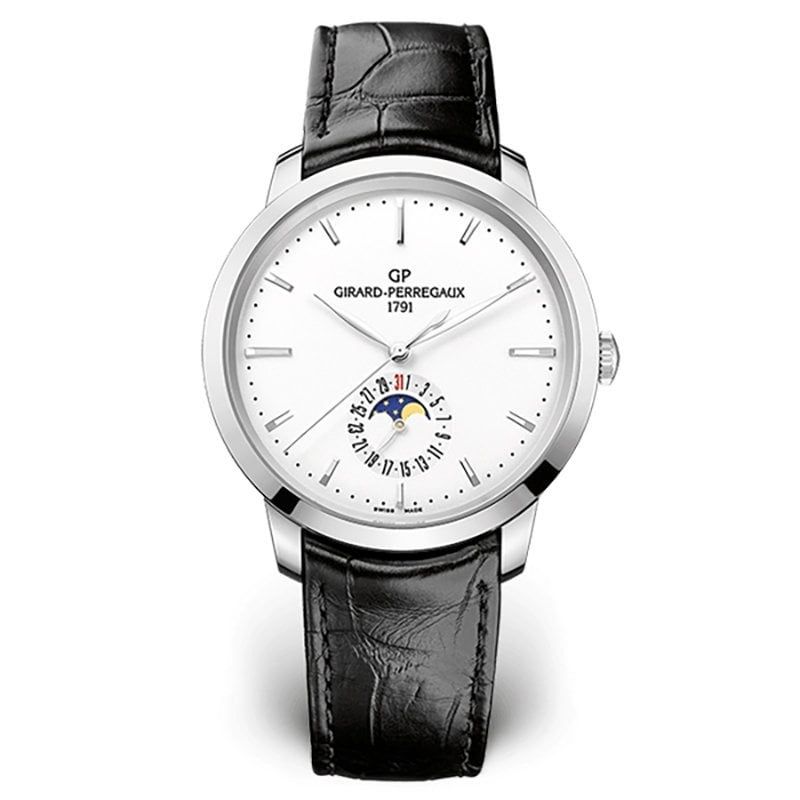GIRARD PERREGAUX 1966 Date And Moon Phases 40 MM 49545-11-131-BB60