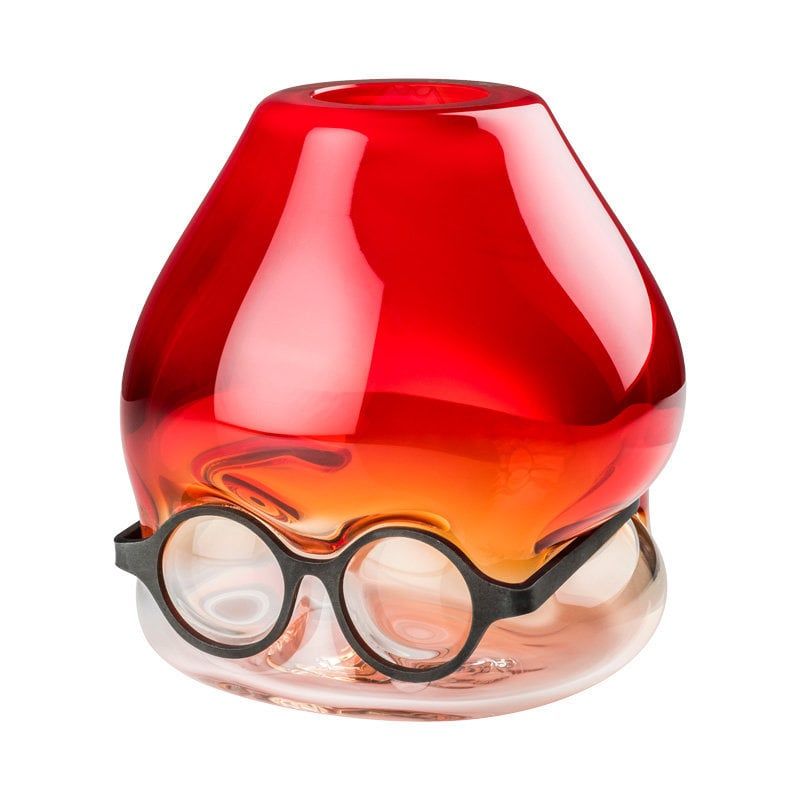 VENINI Vaso Where Are My Glasses Cristallo/Rosso  Ø 26 CM 777.50