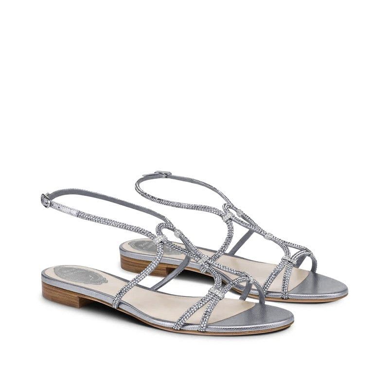 RENE CAOVILLA Clippy - Sandali Flat Argento  C11306-010-R001V095