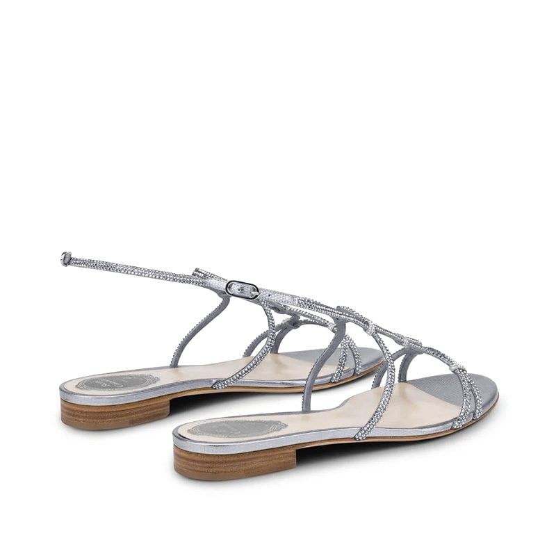 RENE CAOVILLA Clippy - Sandali Flat Argento  C11306-010-R001V095