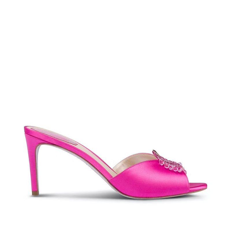 RENE CAOVILLA Chantel - Mule Tacco Medio Fucsia  C11356-080-R0013359