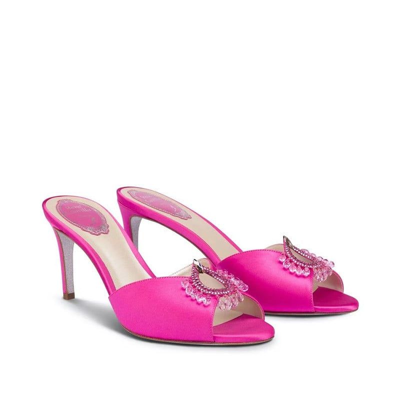 RENE CAOVILLA Chantel - Mule Tacco Medio Fucsia  C11356-080-R0013359