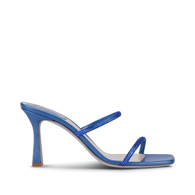RENE CAOVILLA Bessie - Mule Tacco Medio Blu Denim  C11103-080-R001V169