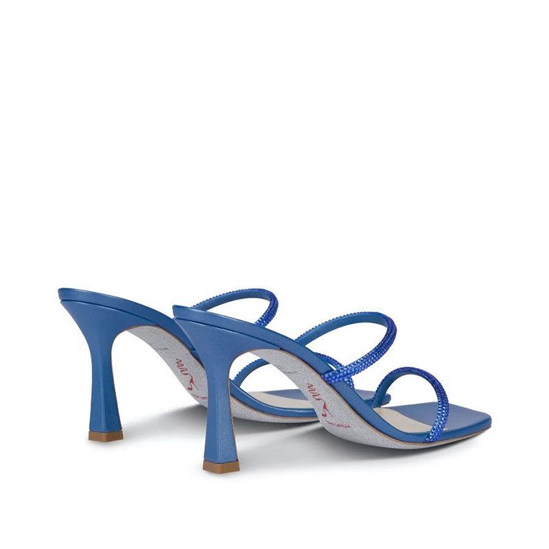 RENE CAOVILLA Bessie - Mule Tacco Medio Blu Denim  C11103-080-R001V169
