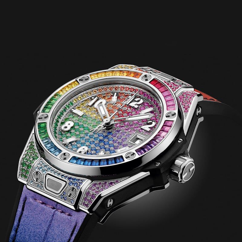 HUBLOT Big Bang One Click Steel Rainbow 33 MM 485.SX.9900.LR.0999
