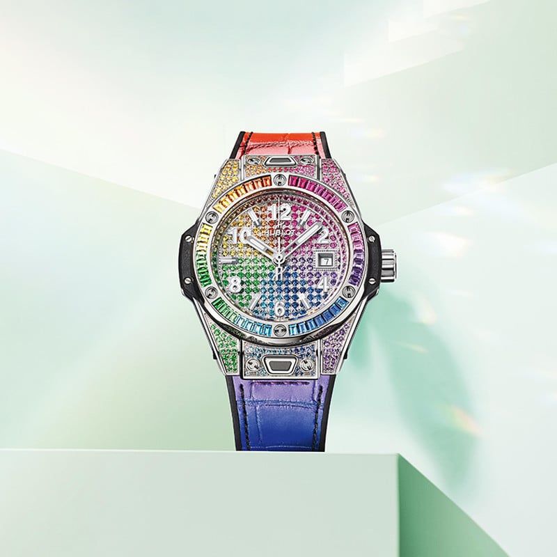 HUBLOT Big Bang One Click Steel Rainbow 33 MM 485.SX.9900.LR.0999