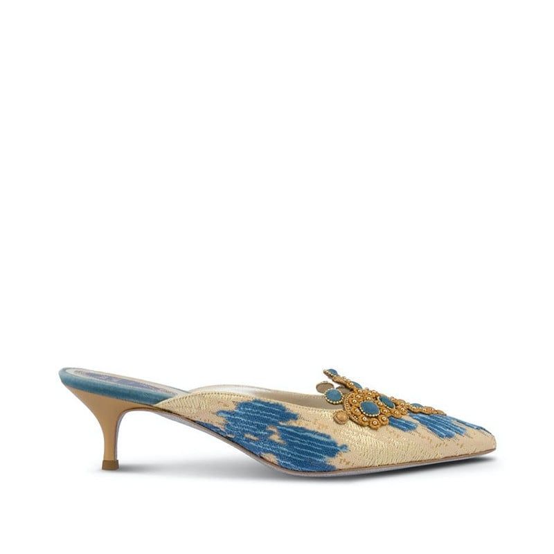 RENE CAOVILLA Veneziana - Mule In Velluto Beige  C11288-050-VL017103