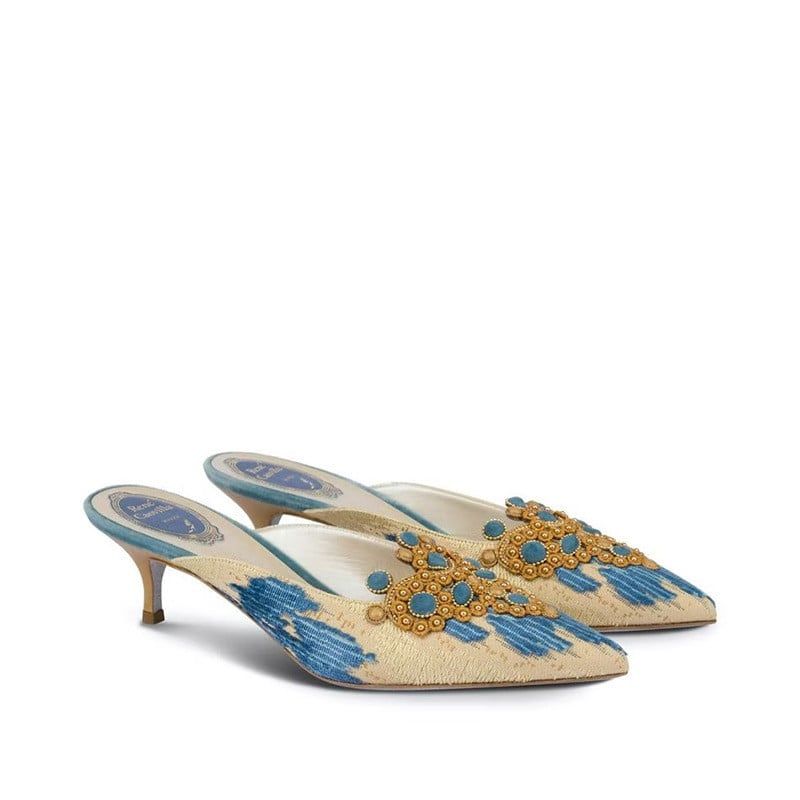 RENE CAOVILLA Veneziana - Mule In Velluto Beige  C11288-050-VL017103