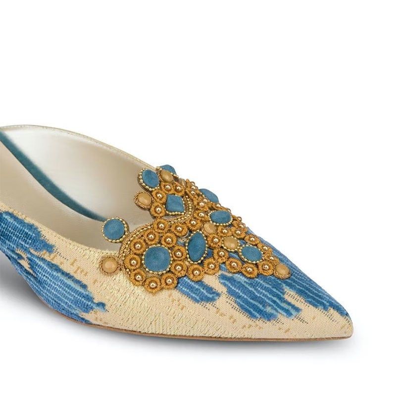 RENE CAOVILLA Veneziana - Mule In Velluto Beige  C11288-050-VL017103
