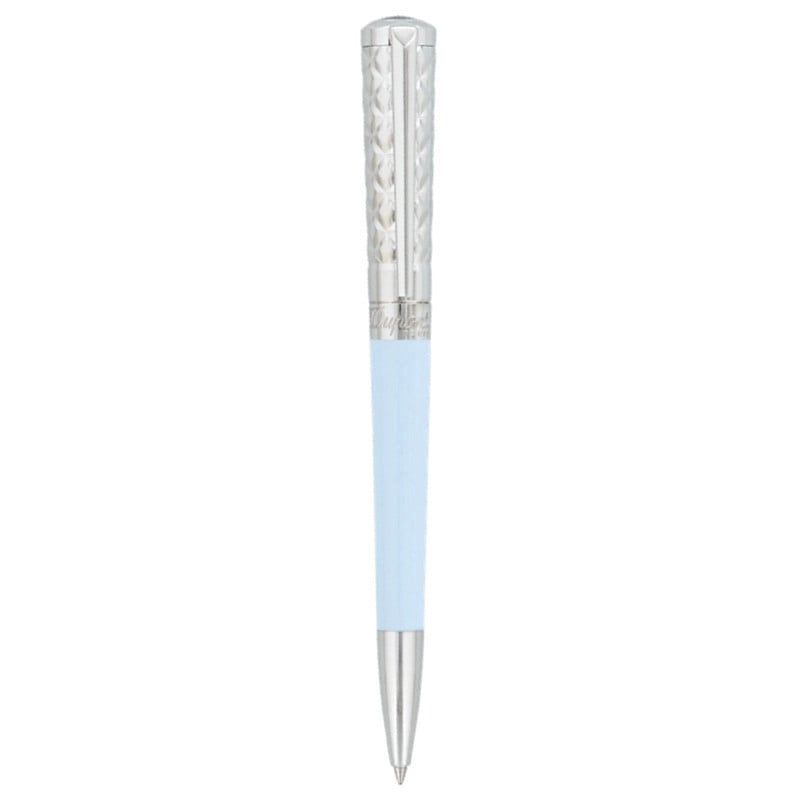 S. T. DUPONT Penna a Sfera Libertè Lacca Natural Col. Blu Pastello / Rodio  465279