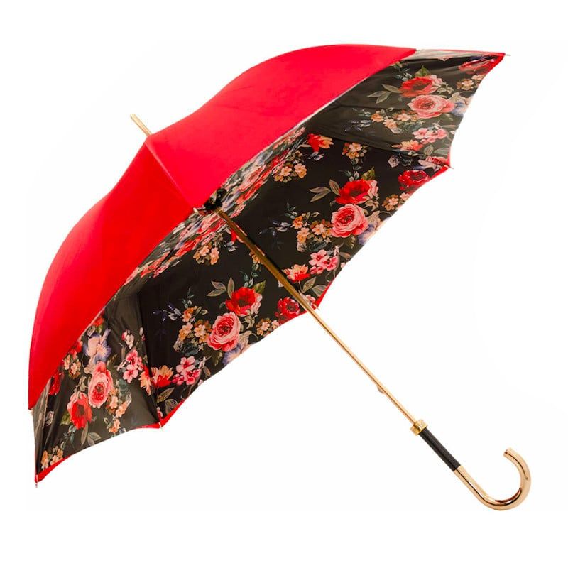 PASOTTI Ombrello Da Donna Flower Rosso Interno Nero Fiori/Rose Rosse  189*26*9H005/1*P27