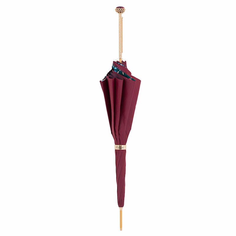 PASOTTI Ombrello Da Donna Flower Bordeaux Interno Verde Fiori Bordeaux  189*SERGE/17*5Y705/1*T9
