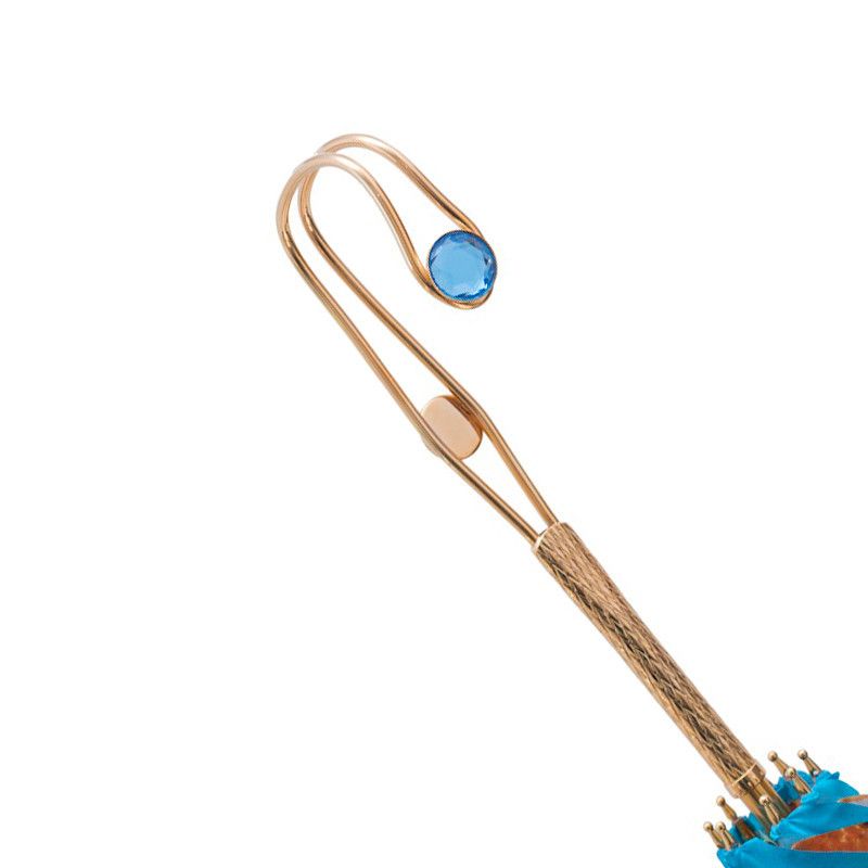 PASOTTI Ombrello Da Donna Animal Sfumato Avio Interno Maculato Oro/Azzurro  189*21284-17*56084-4*P18