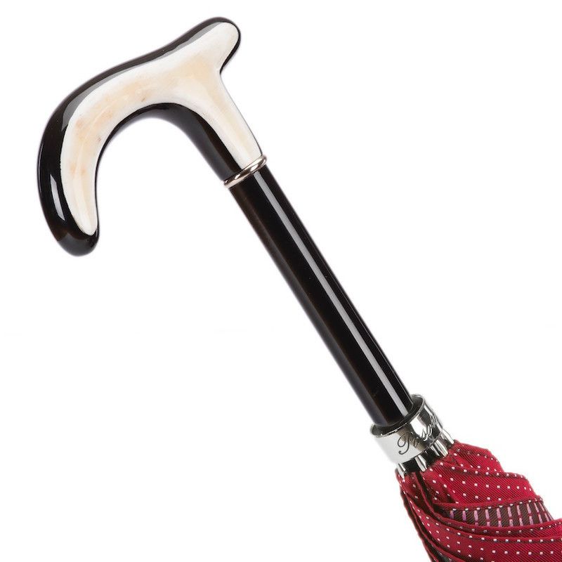 PASOTTI Ombrello Da Uomo Lux Rosso Pois Bianchi  478*PUNTO/2**N59