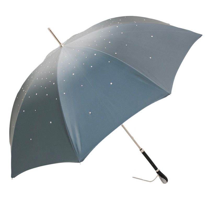 PASOTTI Ombrello Da Donna Lux Grigio Sfumato Verde Scuro Spruzzi Swarovsky Interno Grigio  185N*21284-7*21284-7*S8