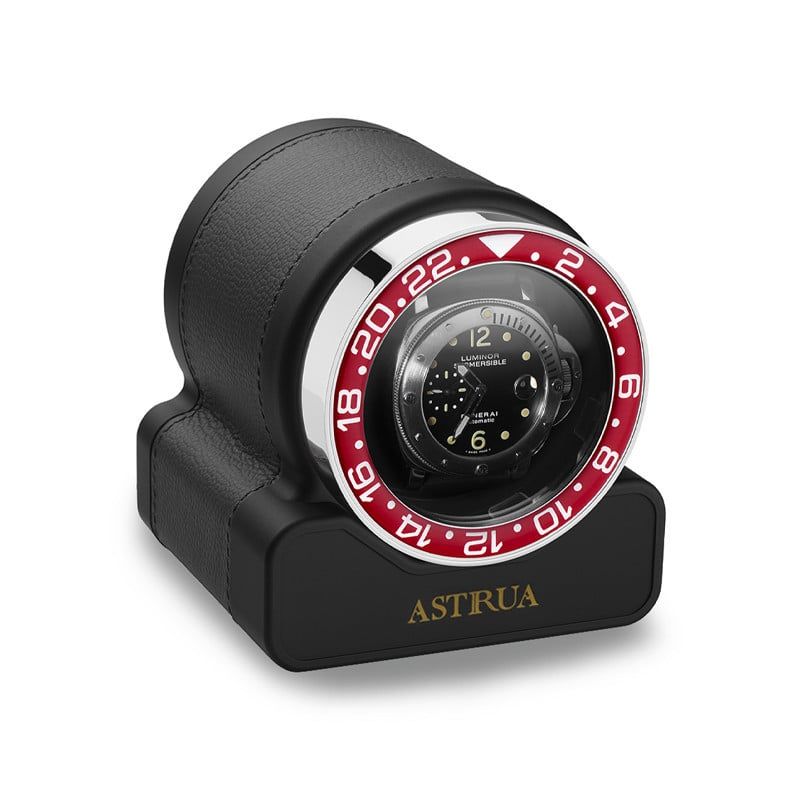 SCATOLA DEL TEMPO Rotor One Sport Pelle Grana Dollaro Grigio Ghiera Rossa  